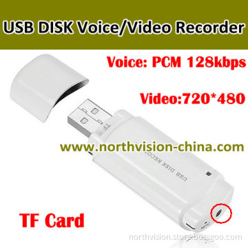 USB Disk Audio Recorder, 720*480 AVI, Voice PCM 128kbps, U Disk, Support 32GB TF Card